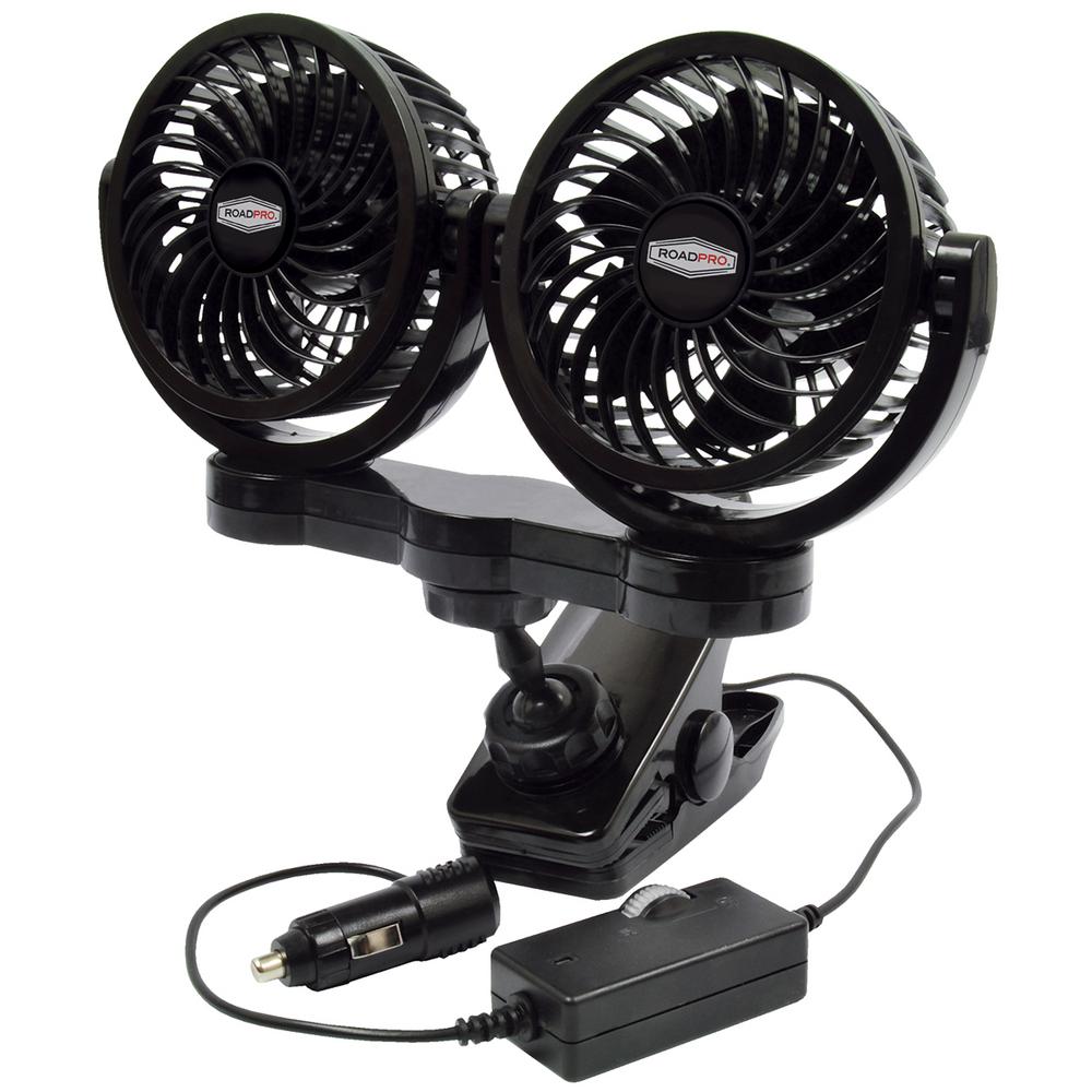 RoadPro 12Volt Dual Fan with Mounting ClipRPSC8572 The Home Depot