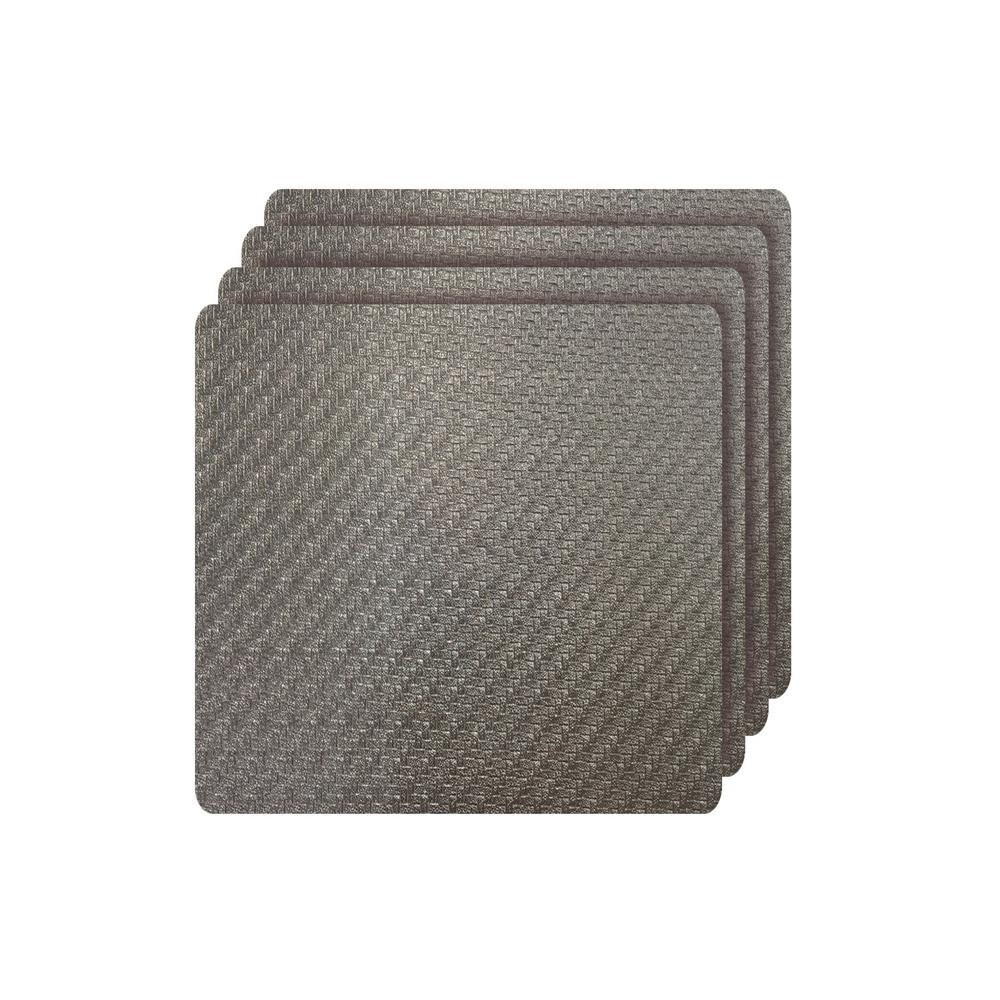 Dainty Home Cambria Bronze Metallic Faux Leather Square Placemats (Set