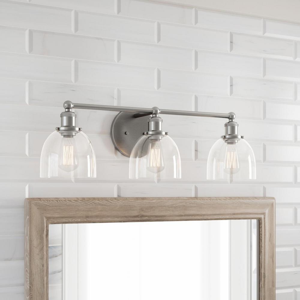 Home Decorators Collection Evelyn 3 Light Brushed Nickel Vanity Hb2586 35 The Depot Home Decorators Collection Evelyn 3, Home Depot Vanity Light Set