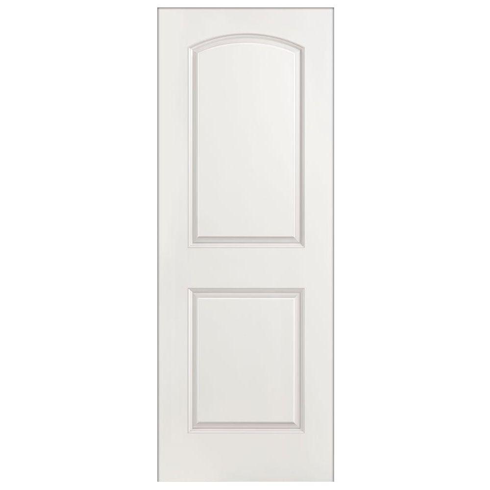 Masonite 32 in. x 80 in. Roman 2-Panel Round Top Split ...