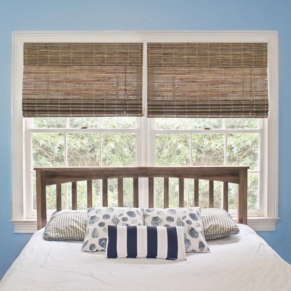 Home Decorators Collection Driftwood Flatweave Bamboo Roman Shade 23 In W X 48 L Actual Size 22 5 Driftwood Flatweave Bamboo Roman Shade 37 5 In W X 48