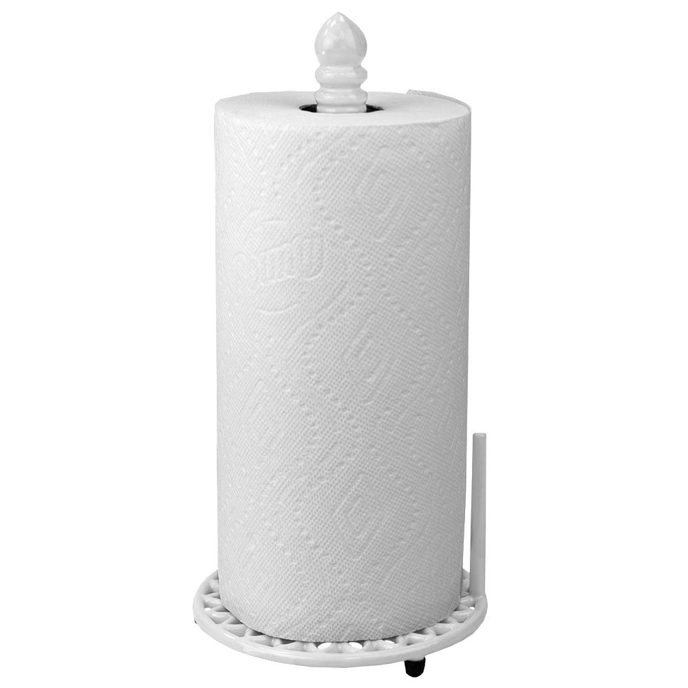 Home Basics Heavy-Weight Cast Iron Free Standing Paper Towel Holder ...