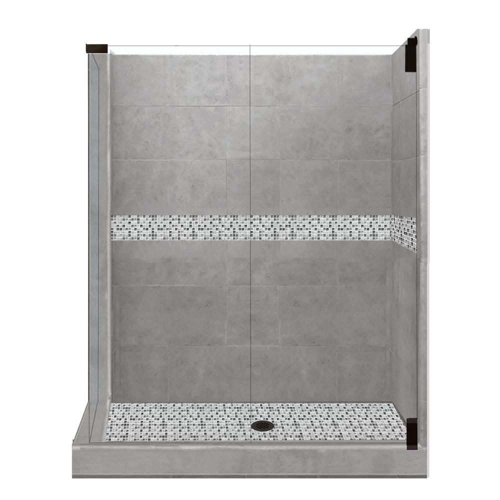 American Bath Factory Del Mar Grand Hinged 32 In X 36 80 Right Hand Corner Shower Kit Wet Cement And Black Pipe Hardware American Bath Factory Del Mar Grand Hinged 32 In X 36 80 Right Hand Corner Shower Kit Wet Cement And Black Pipe Hardware