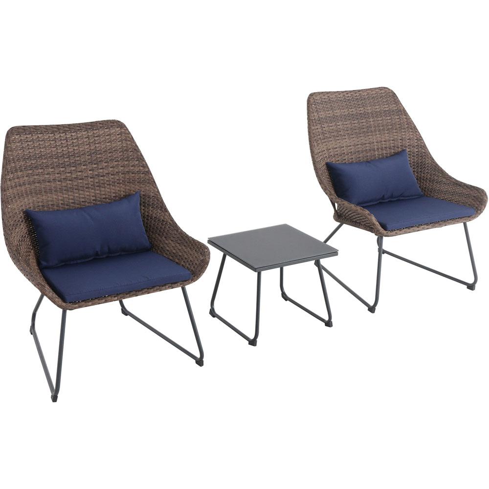 Montauk 3 Piece Wicker Patio Seating Set With Navy Cushions Montk3pc Internet 306259835 Montauk 3 Piece Wicker Patio Seating Set