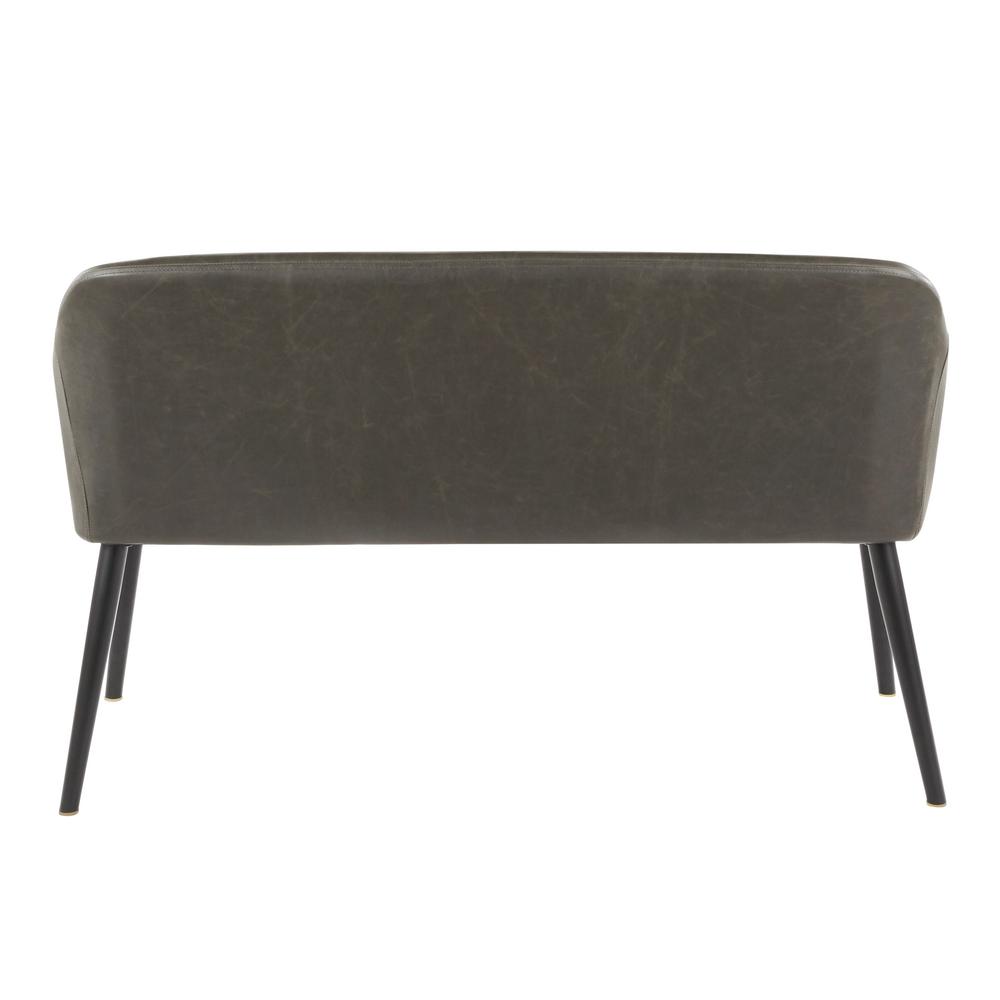 Lumisource Shelton Charcoal Faux Leather Contemporary Bench Bc