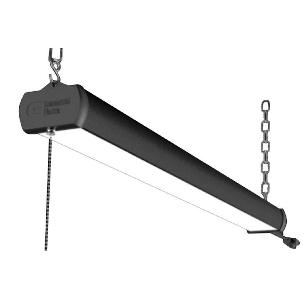 Commercial Electric 3 ft. Black Bright Light White Integrated LED Shop Light54254141 The Home