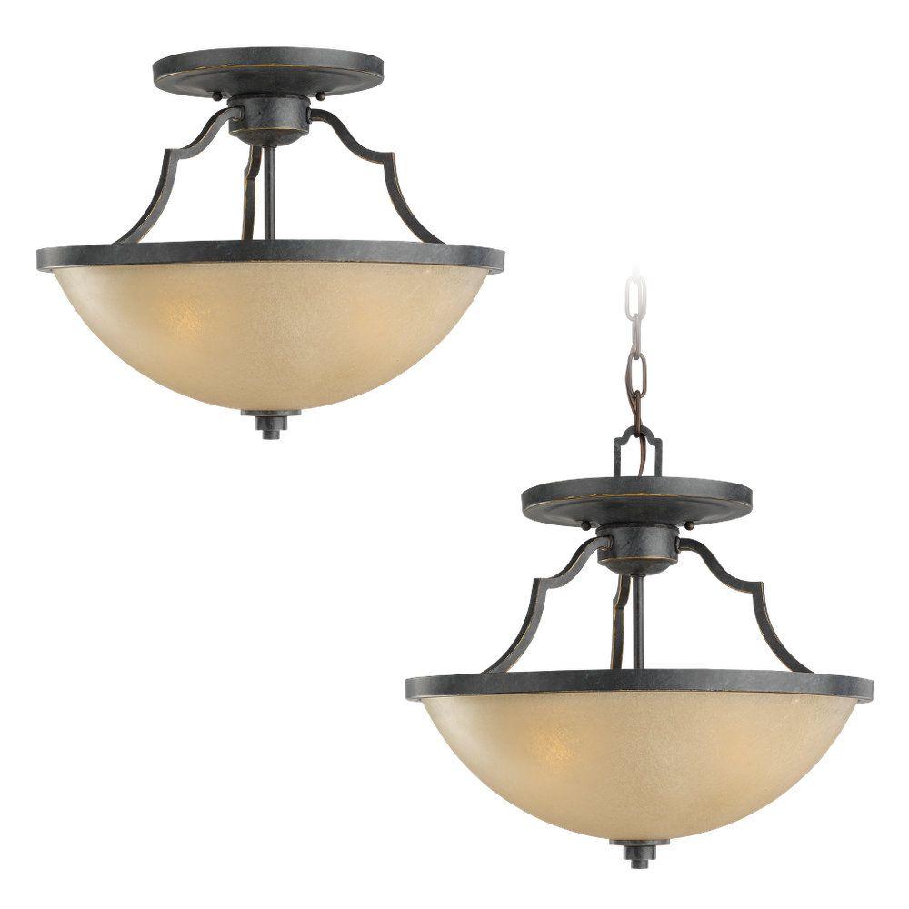 Sea Gull Lighting Roslyn 3Light Flemish Bronze Semi Flush Mount77520