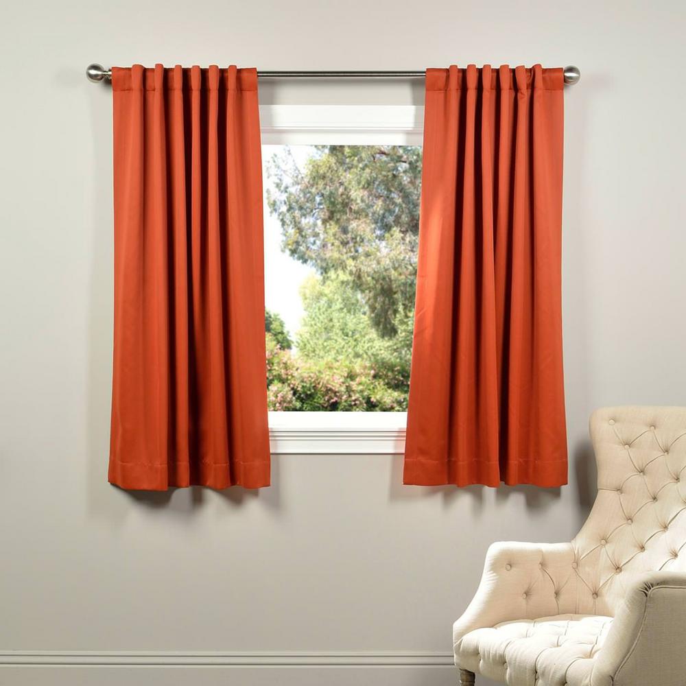 Exclusive Fabrics Furnishings Semi Opaque Blaze Orange Blackout