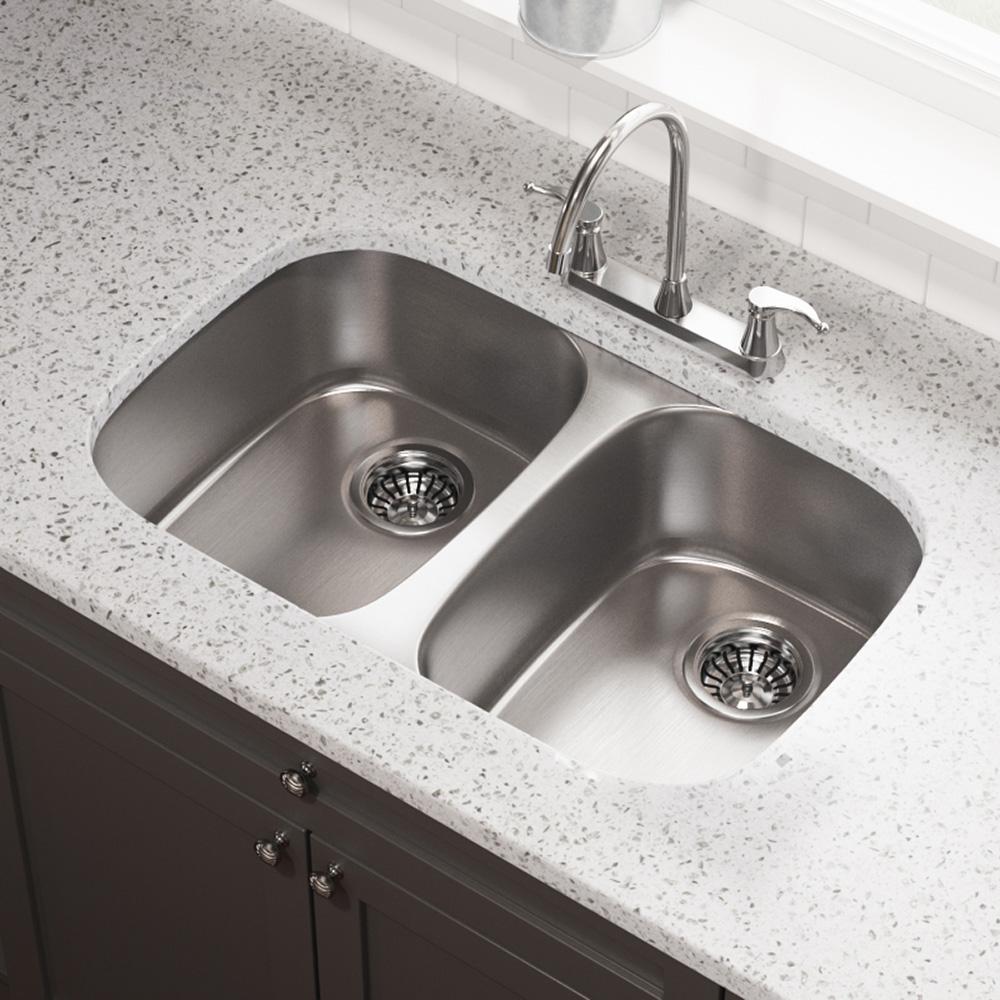 Mr Direct Undermount Stainless Steel 35 In Double Bowl Kitchen Sink