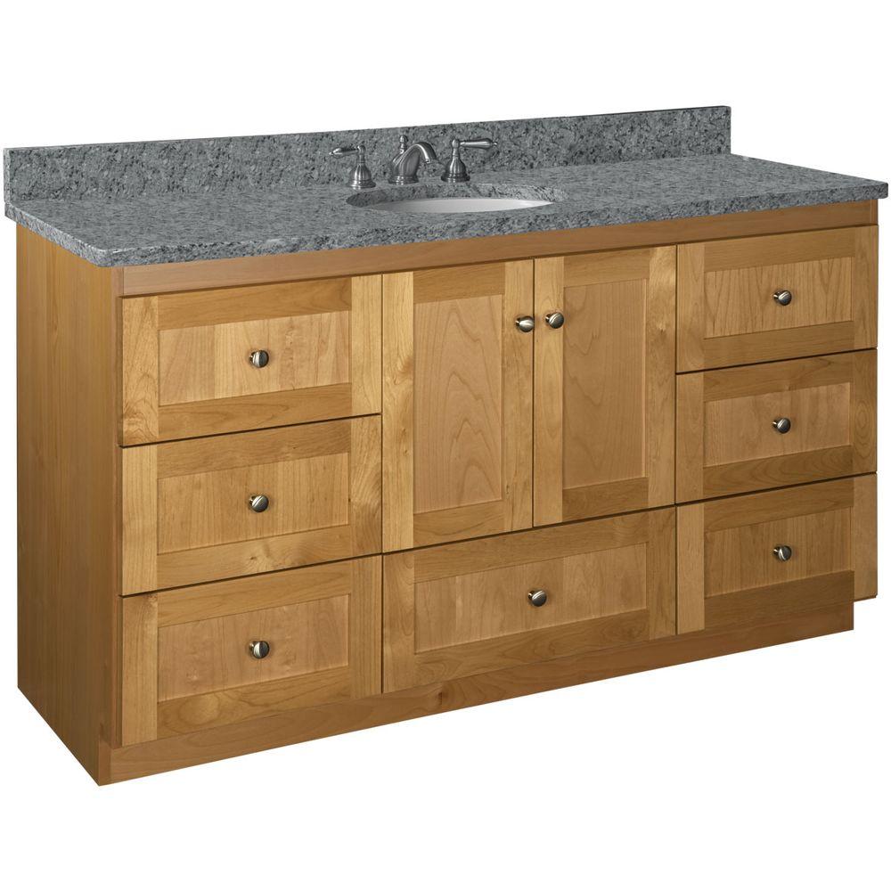 Simplicity by Strasser Shaker 60 in. W x 21 in. D x 34.5 in. H Vanity