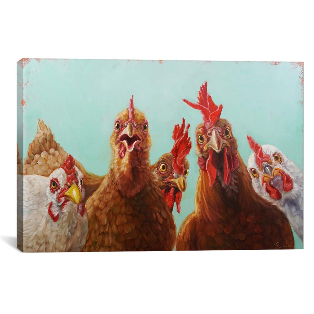 Icanvas Chicken For Dinner By Lucia Heffernan Canvas Wall Art Hef50 1pc3 18x12 The Home Depot