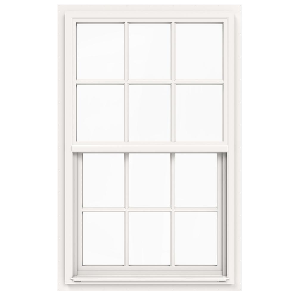 30 In X 36 V 4500 Series White Single Hung Vinyl Window With 6 Lite Colonial Grids Grilles 30 In X 36 V 4500 Series White Single Hung Vinyl Window With 6 Lite Colonial Grids Grilles
