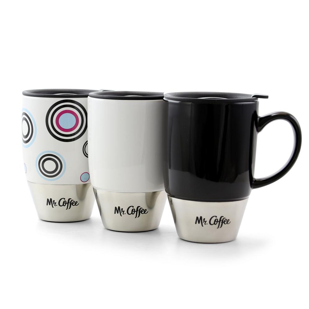 Mr Coffee Couplet 15 Oz Ceramic And Stainless Steel Mug Set Set Of 3 985112185m The Home Depot