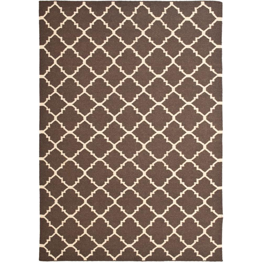 Safavieh Dhurries Brown Ivory 9 Ft X 12 Area Rug