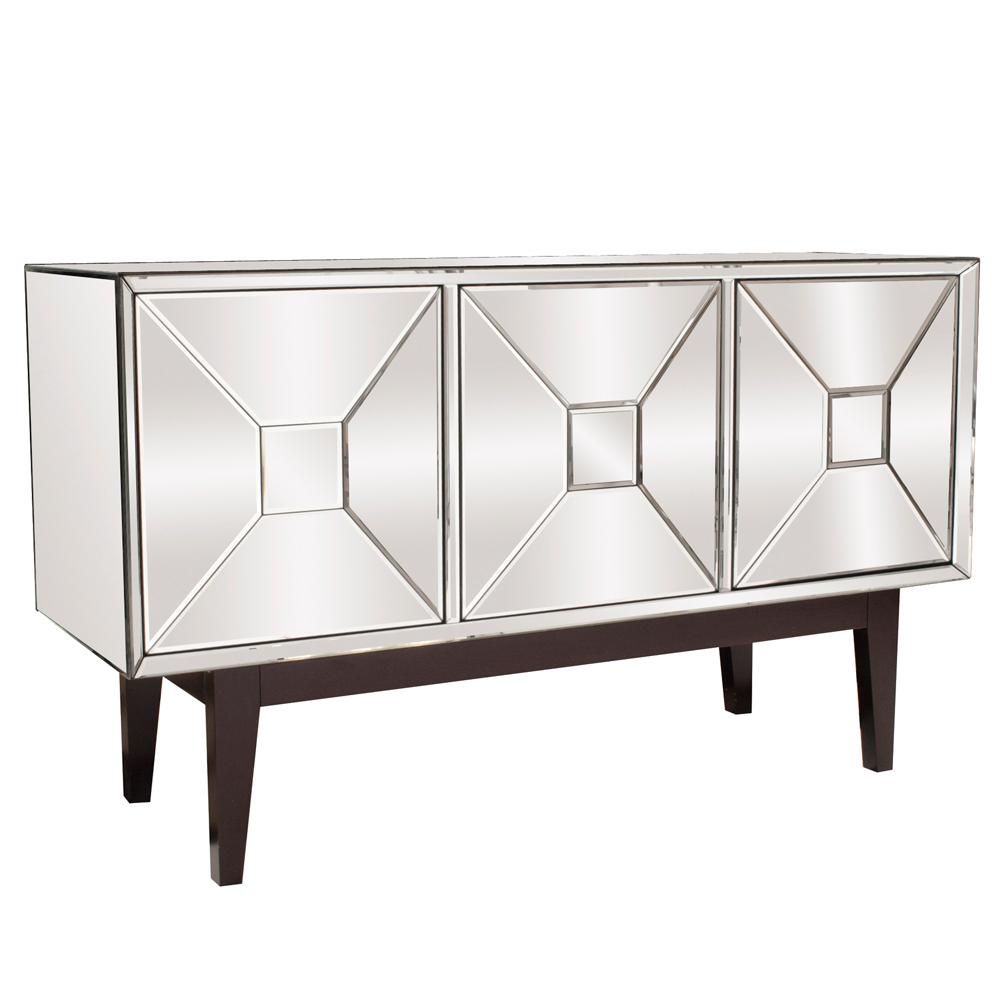 Modern Mirrored Sideboards Buffets Kitchen Dining Room Mirrored Buffet Cabinet With Three Doors