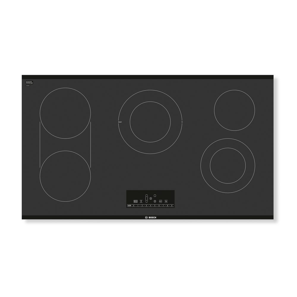 Bosch 800 Series 36 In Radiant Electric Cooktop In Black With 5