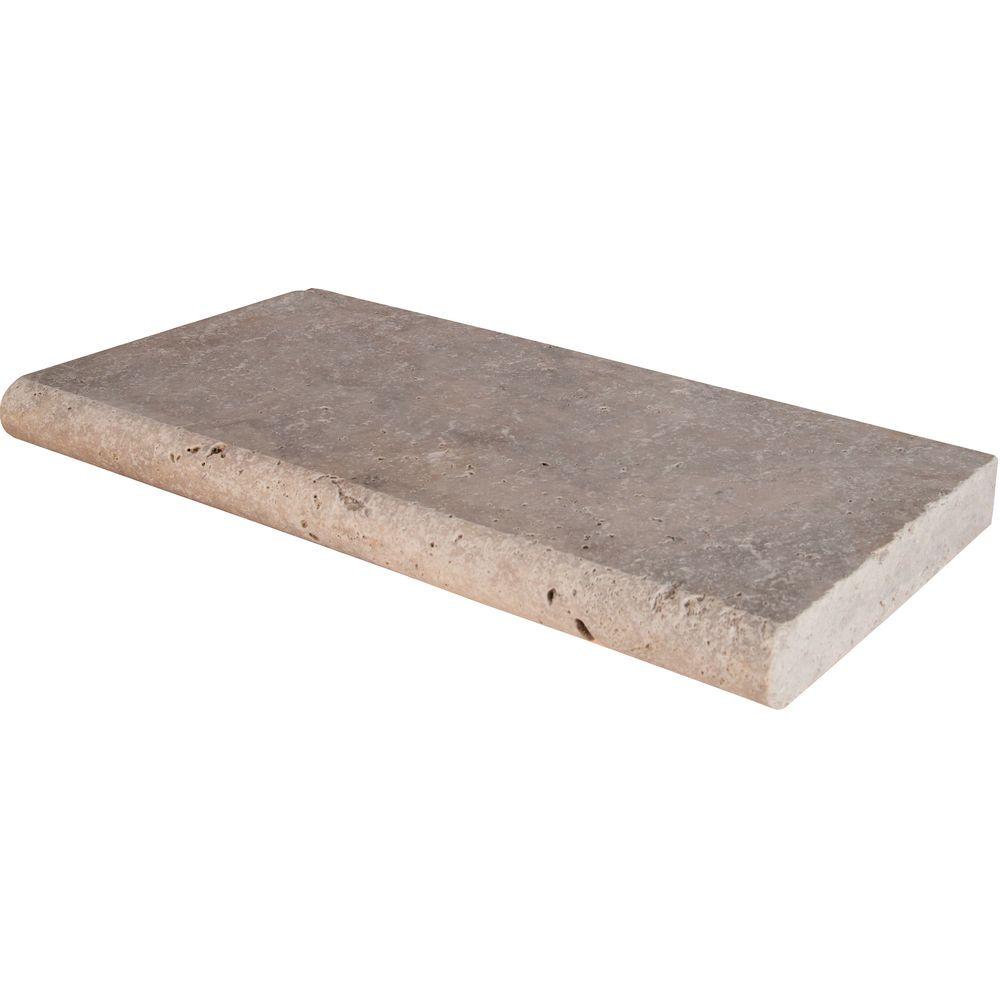 Wall Caps Blocks The Home Depot 16 In X 24 Silver Tumbled Travertine Pool Coping 10 Piece
