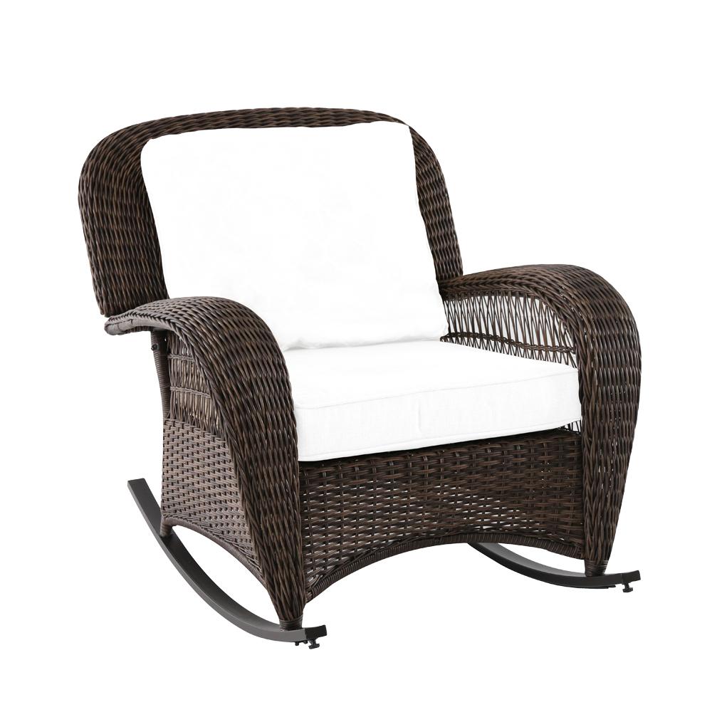 Hampton Bay Beacon Park Wicker Outdoor Rocking Chair With Toffee This Review Is From Beacon Park Wicker Outdoor Rocking Chair With Cushions Included Choose Your Own Color