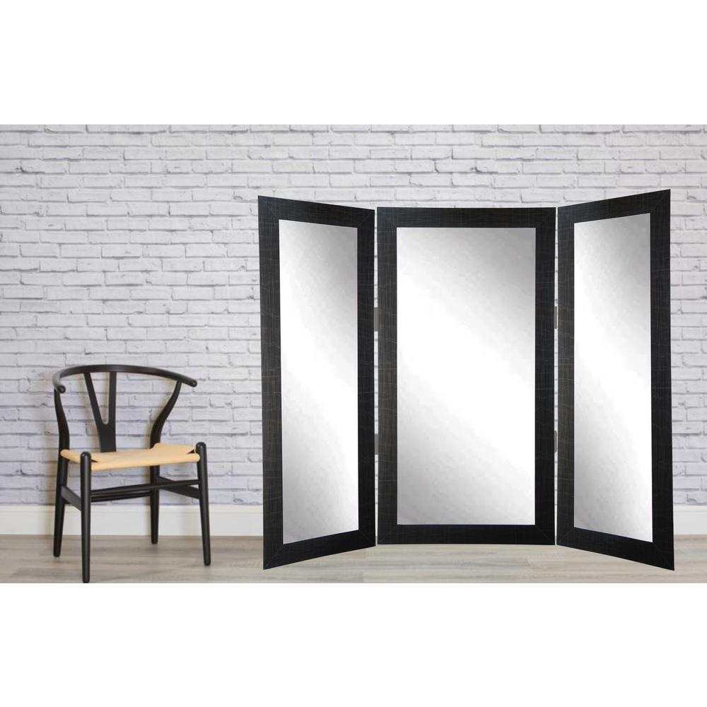 Full Scratched Black Trifold Dressing Mirror Bm5trifold The Full Scratched Black Trifold Dressing Mirror