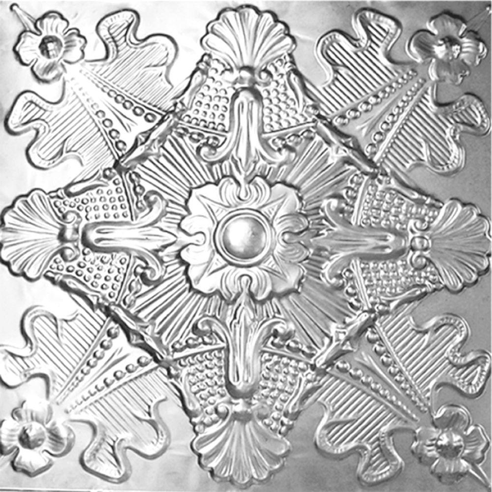 Shanko 2 ft. x 2 ft. Layin Suspended Grid Tin Ceiling Tile in Bare