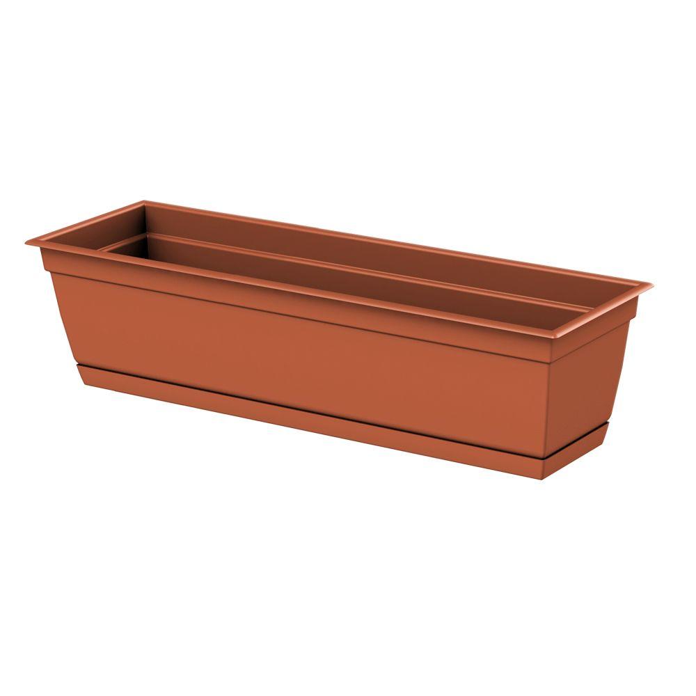 Dayton 24.0 in. x 6.70 in. Clay Plastic Window Box4862411001 The