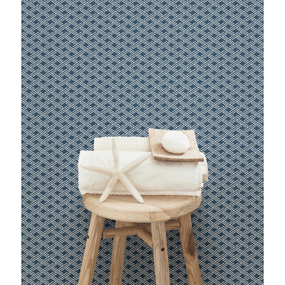 Chesapeake Sweetgrass Navy Trellis Wallpaper311312083 The Home Depot