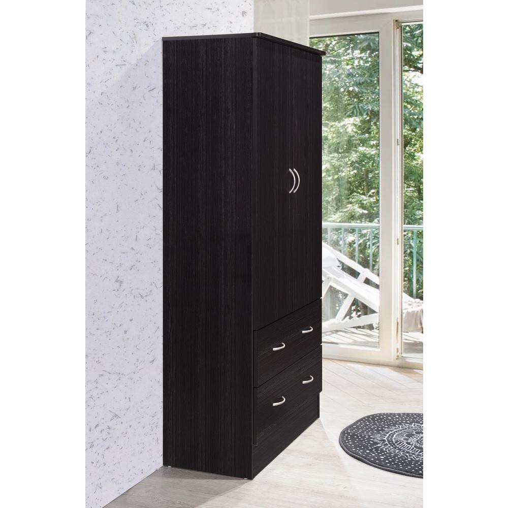 HODEDAH 2Door Armoire with 2Drawers in ChocolateHI29 Chocolate The