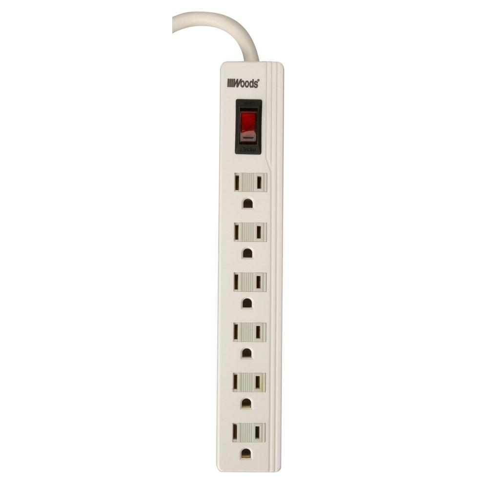 UPC 078693414039 product image for Woods Power Strips 6-Outlet Power Strip with Sliding Safety Covers and Circuit B | upcitemdb.com