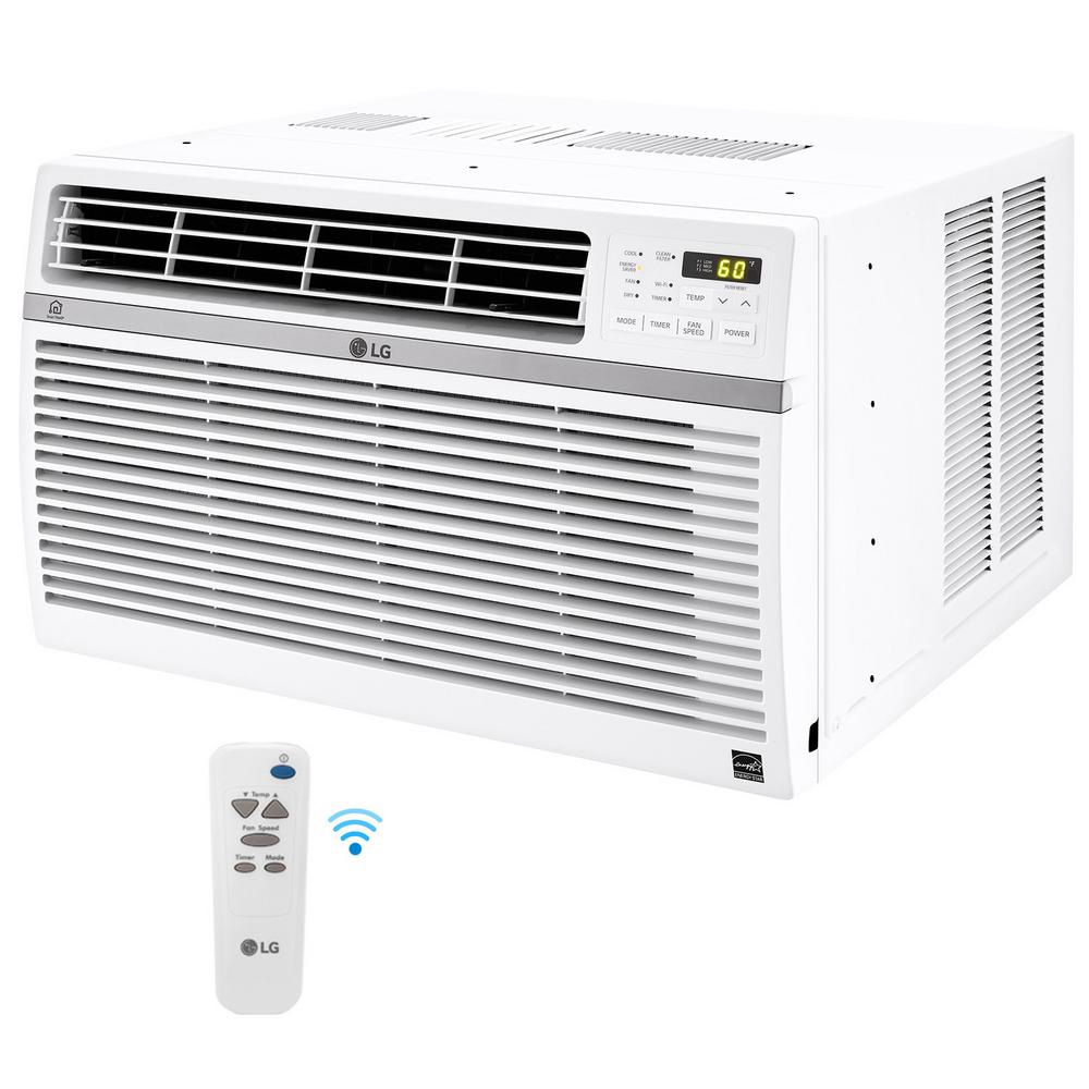 Ge 8 000 Btu Energy Star Window Smart Room Air Conditioner With Wi Fi And Remote Aec08lx The Home Depot