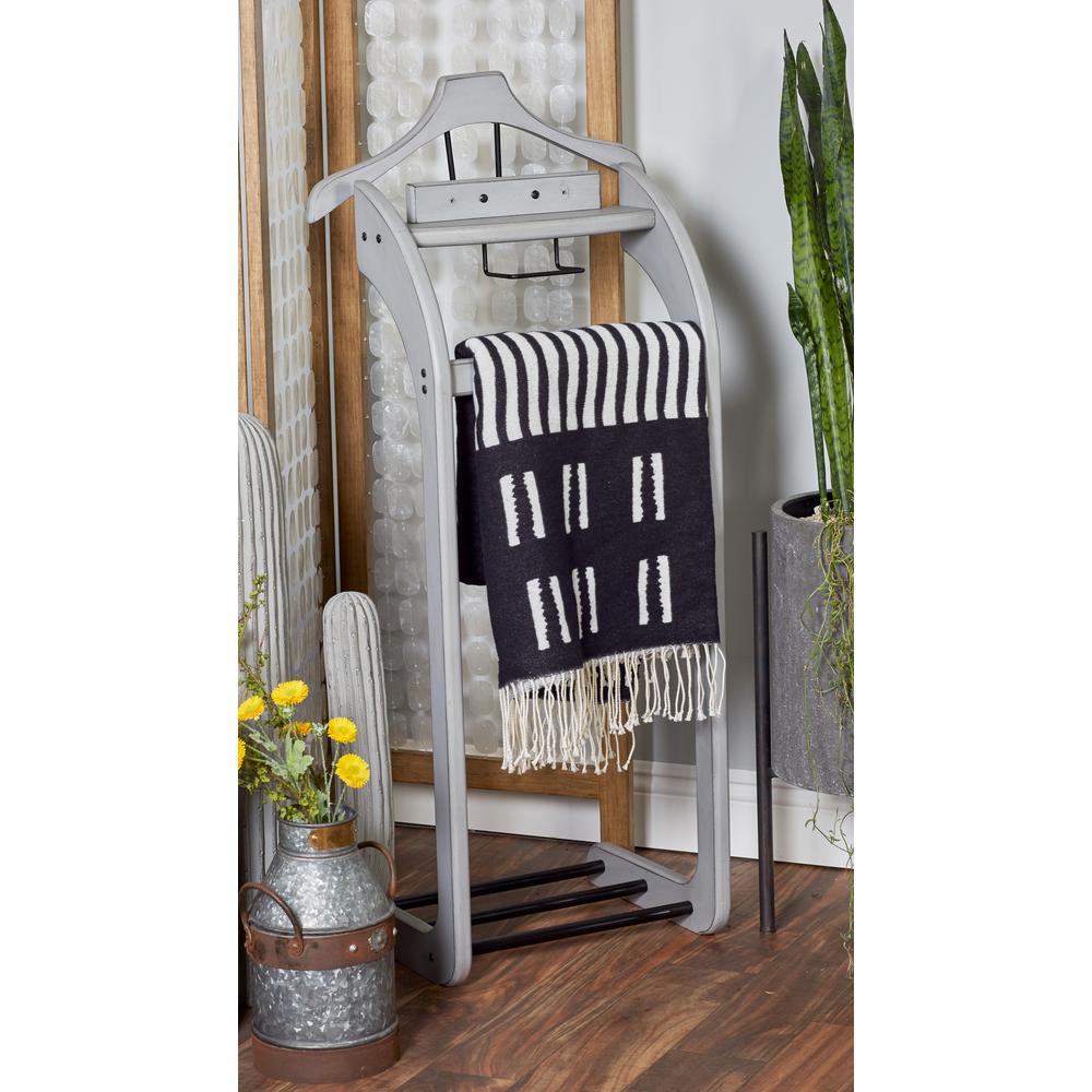 Gray Wooden Valet Rack