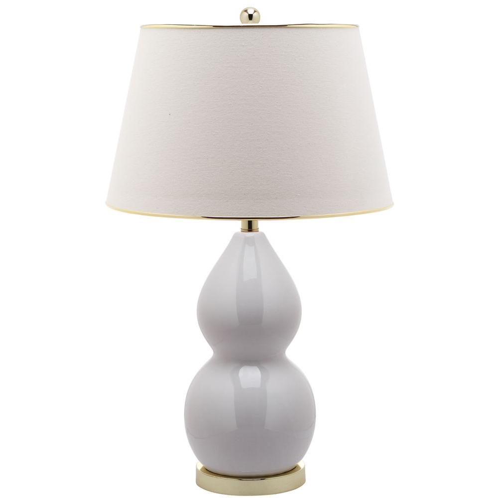 White Double Gourd Ceramic Table Lamp 