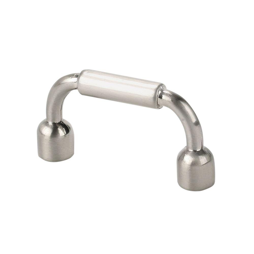 Italian Designs Collection 1.25 in. Center-to-Center Satin Nickel Finger Cabinet Pull Italian Designs Collection 1.25 in. Center-to-Center Satin Nickel Finger Cabinet Pull
