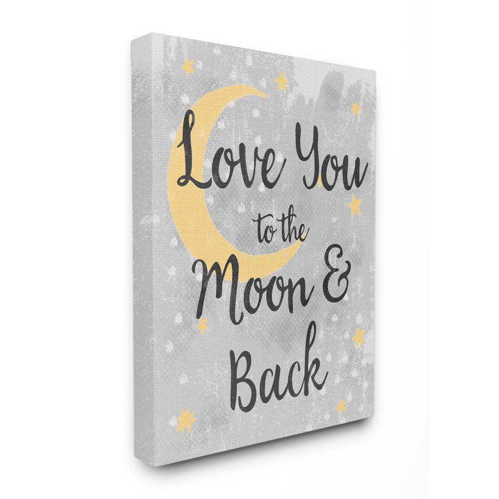 Stupell Industries Love You Moon Kids Nursery Neutral Grey Textured Word Design By Daphne Polselli Canvas Wall Art 30 In X 40 In Brp 2528 Cn 30x40 The Home Depot