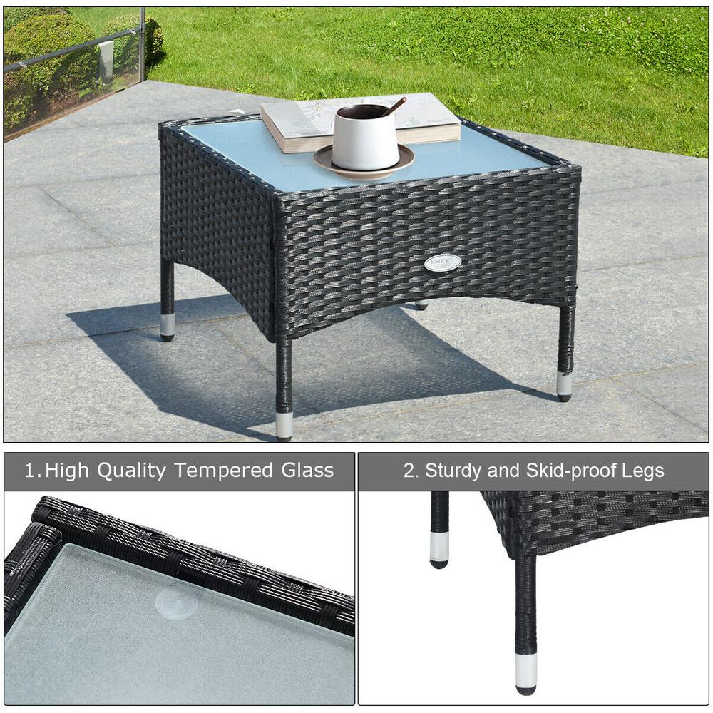 Boyel Living 3 Piece Rattan Patio Set Wicker Conversation Chairs With White Cushion And Coffee Table Wf Hw62356 The Home Depot - Set Wicker Coffee Table Boyel Living 3 Piece Rattan Patio Set Wicker Conversation Chairs With White Cushion And Coffee Table Wf Hw62356 The Home Depot - Set Wicker Coffee Table