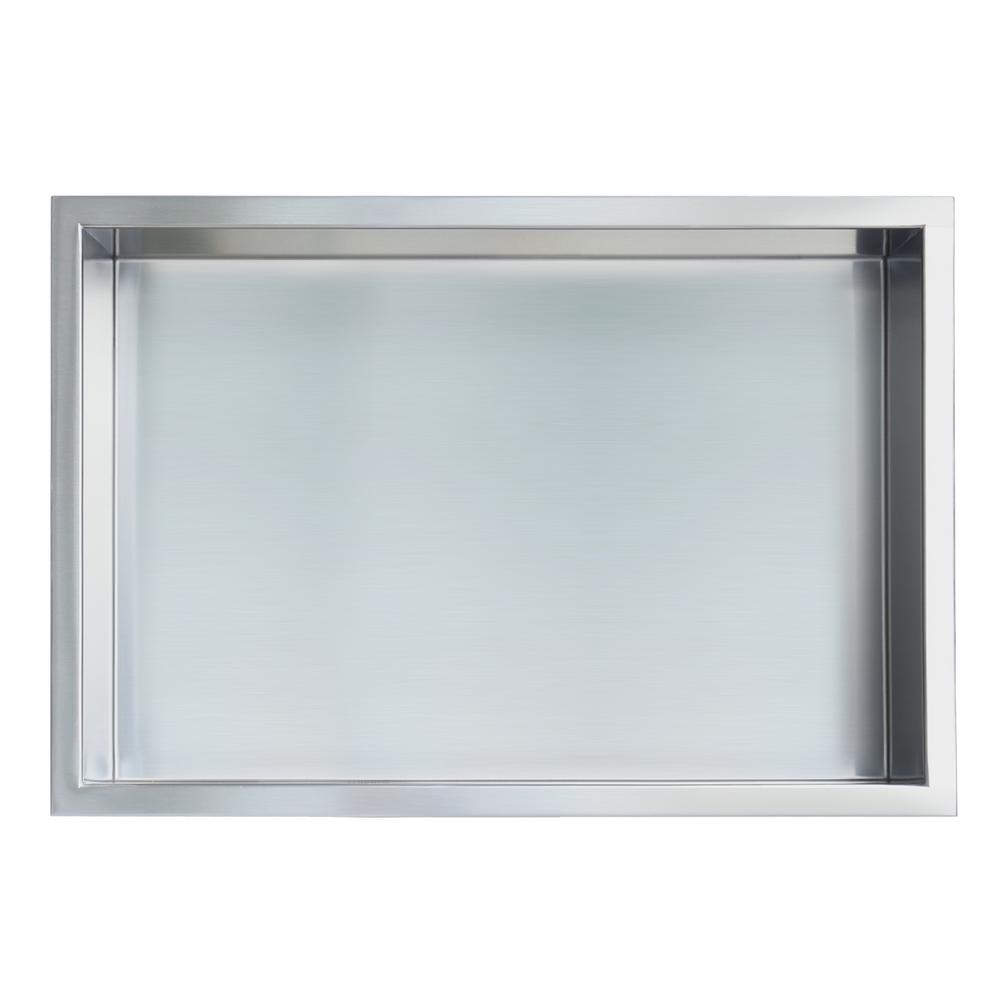 Jag Plumbing Products Showroom Series 12 In X 18 Stainless Steel Shower Niche Brushed Chrome