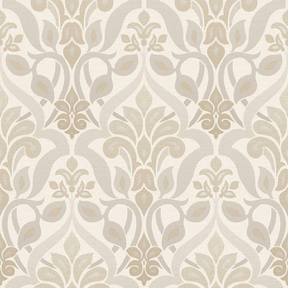 Beacon House Fusion Grey Ombre Damask Wallpaper253520644 The Home Depot