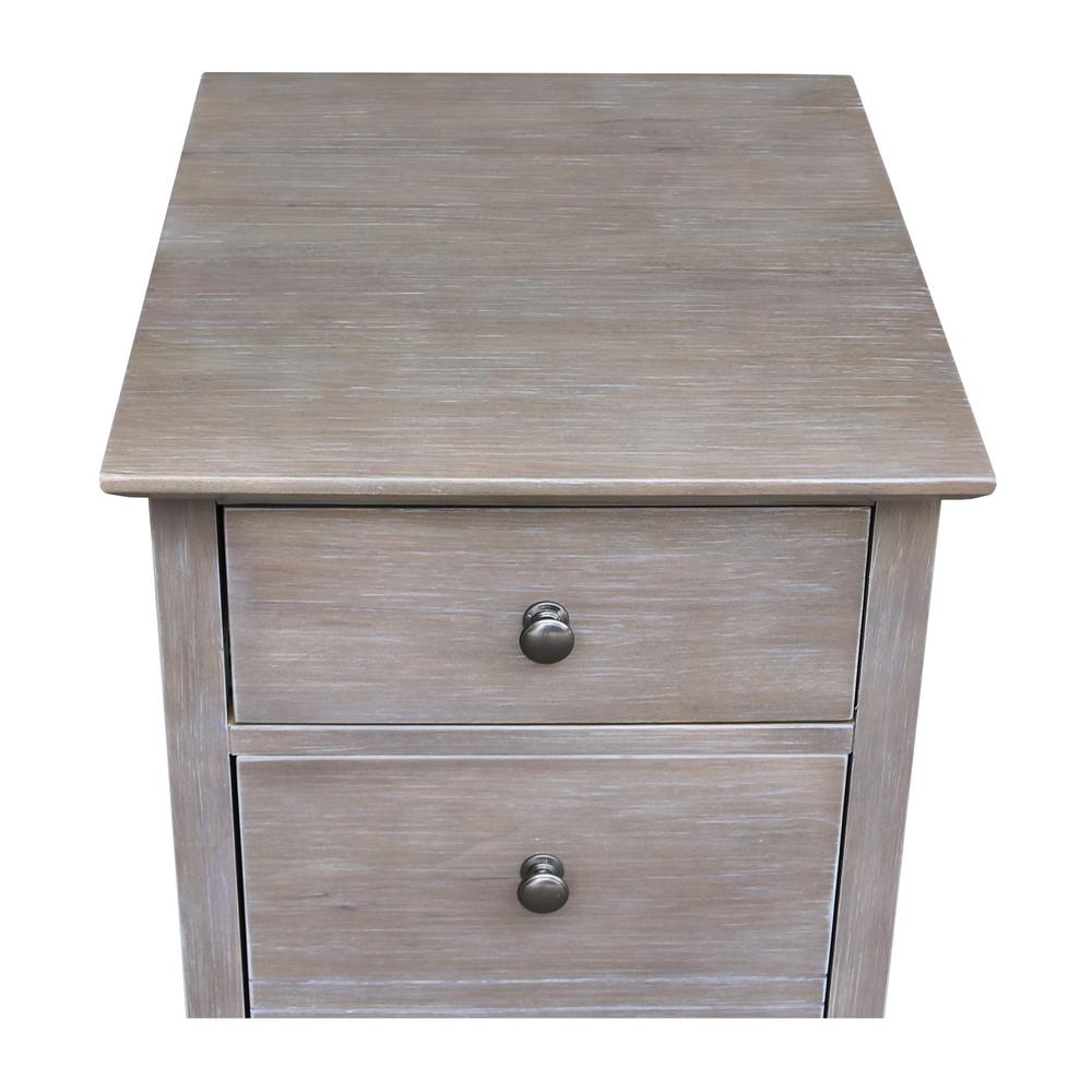 International Concepts Solid Wood Taupe Gray Rolling File Cabinet