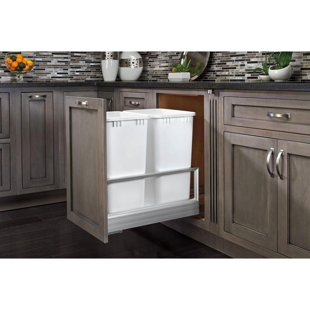 Rev A Shelf 19 5 In H X 14 W 22 D Double 35 Qt Pull Rev A Shelf 19 5 In H X 14 W 22