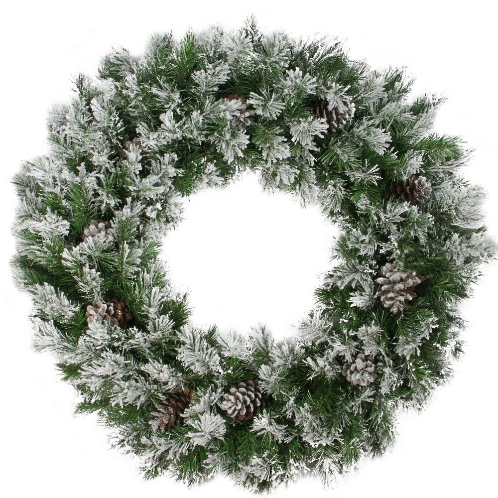 Northlight Flocked Somerset Spruce Artificial Christmas Wreath Unlit 36-Inch