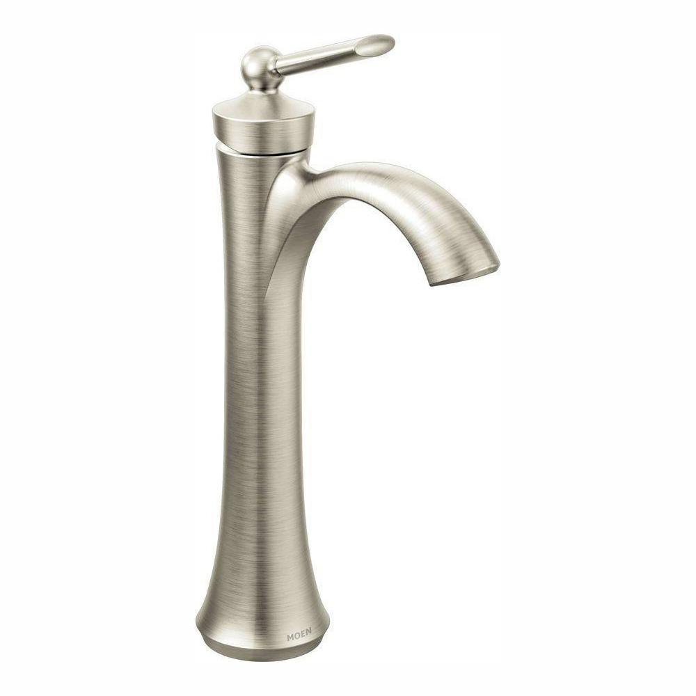 Moen Wynford Single Hole Single Handle Vessel Bathroom Faucet In Brushed Nickel