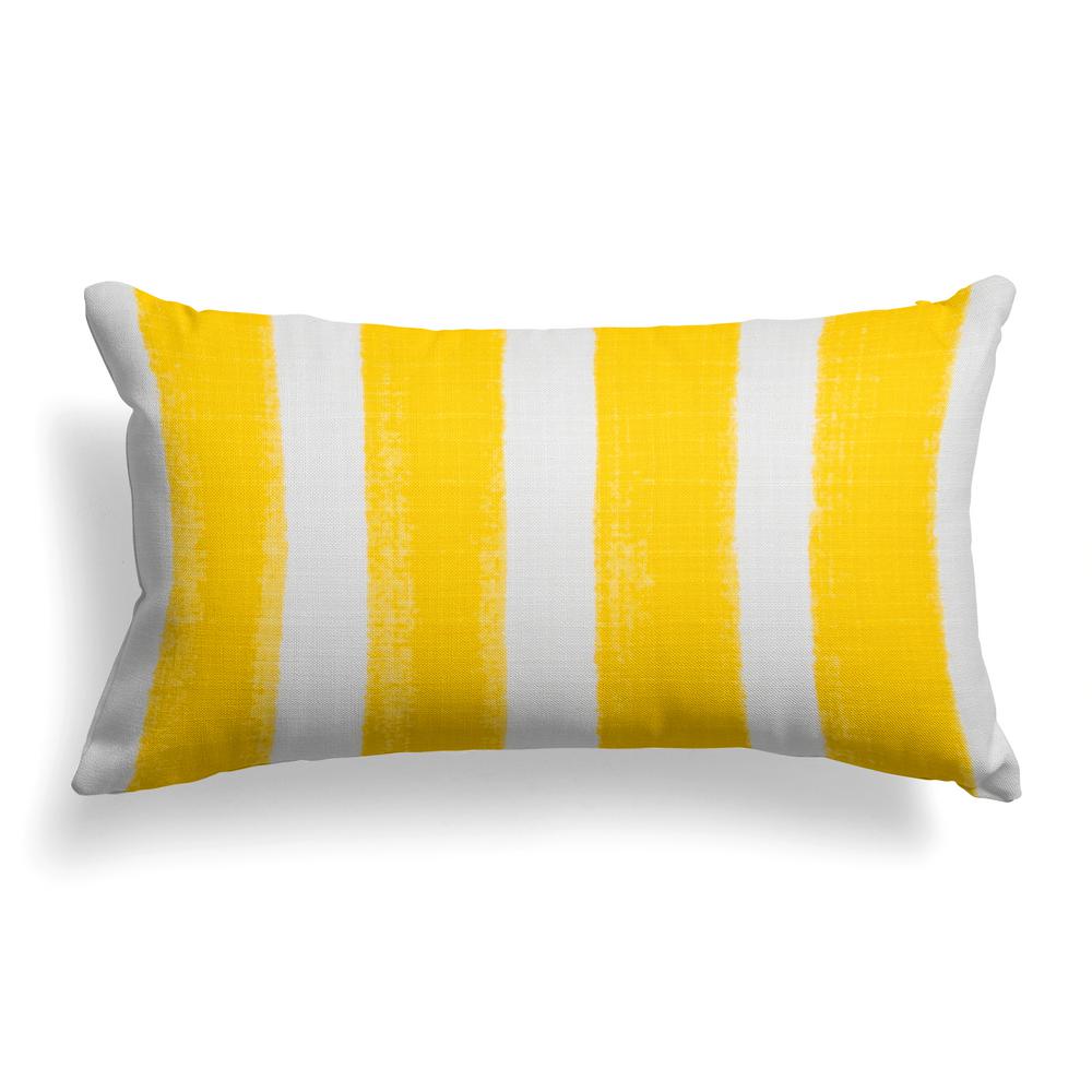 Grouchy Goose Caravan Yellow Rectangular Lumbar Outdoor Pillow