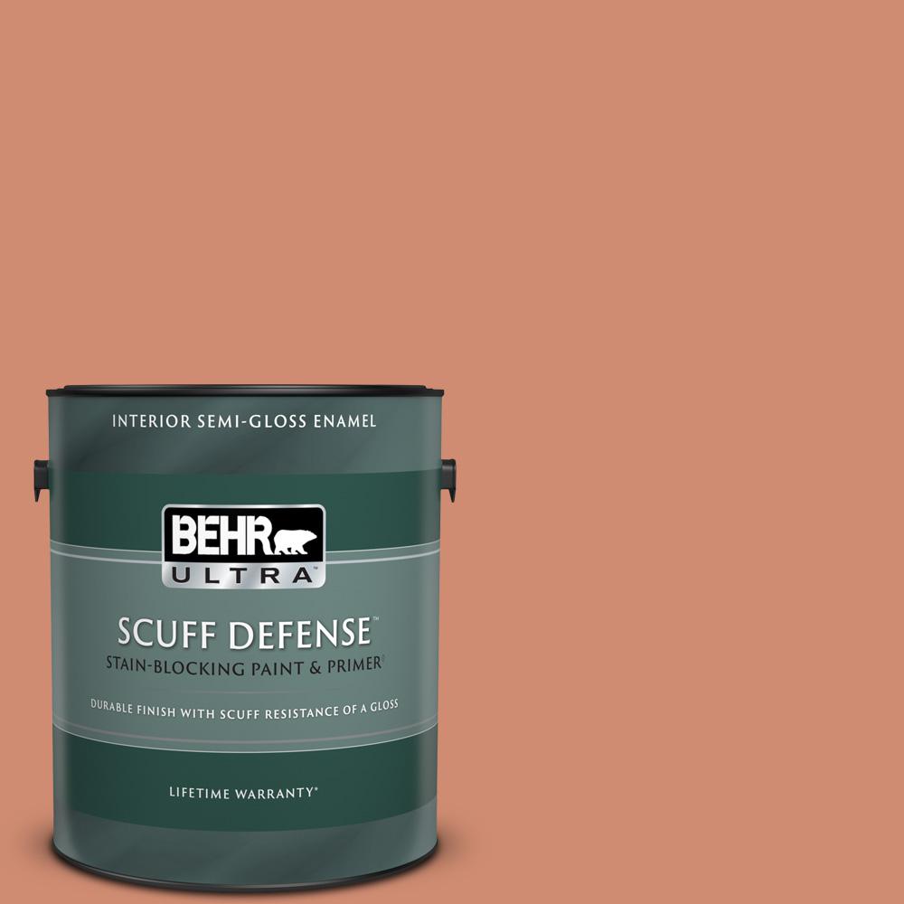 Behr Ultra 1 Gal M190 5 Fireplace Glow Extra Durable Semi Gloss Enamel Interior Paint And Primer In One 375401 The Home Depot