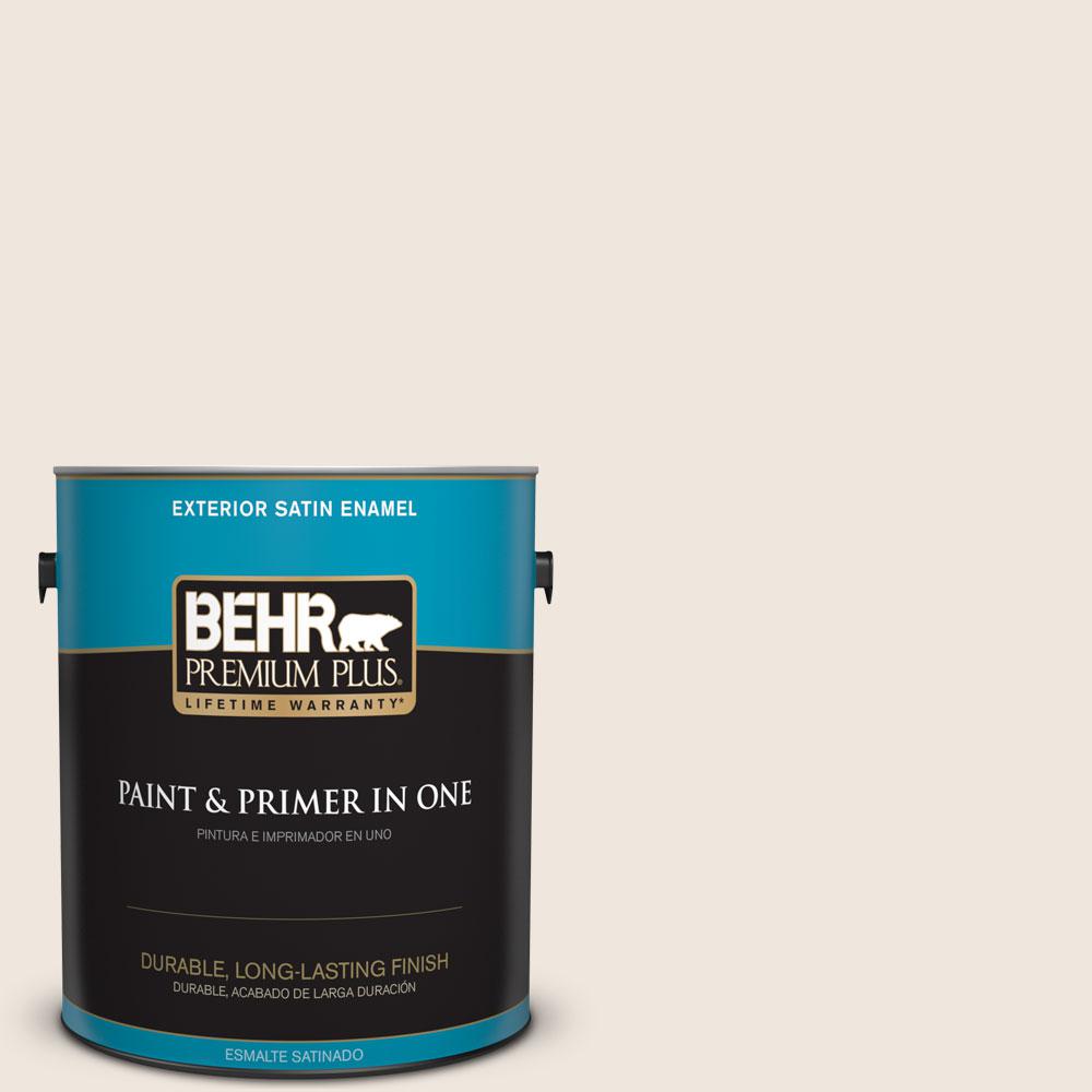BEHR Premium Plus 1gal. WB710 Almond Cream Satin Enamel Exterior