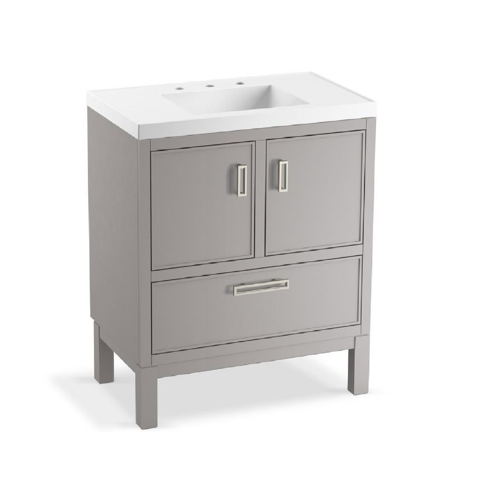 30 Inch Vanities Bathroom Bath The Home Depot Rubicon 30 In W Bath Vanity Mohair Grey With Top White