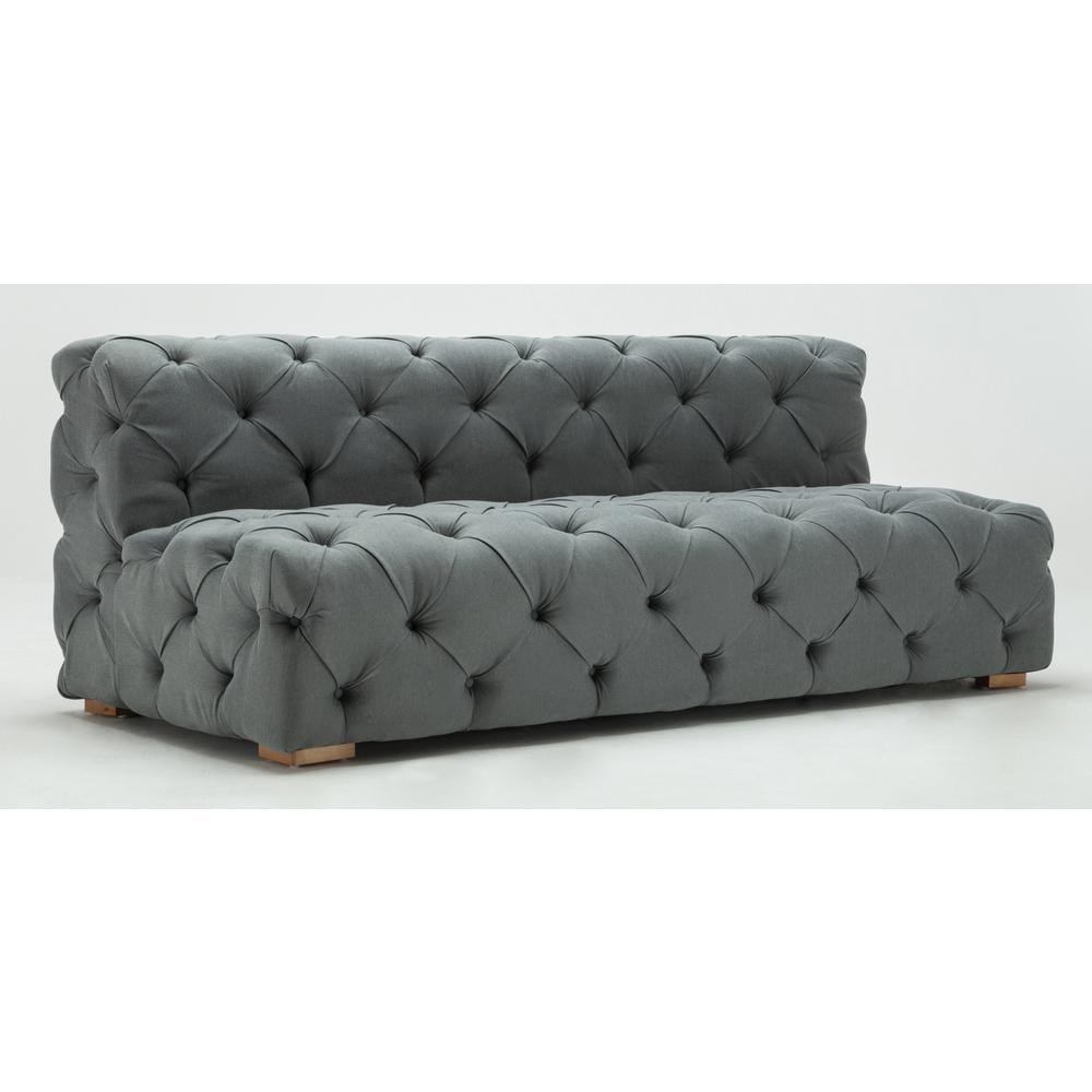 Grey Cau Modern Tufted Sofa