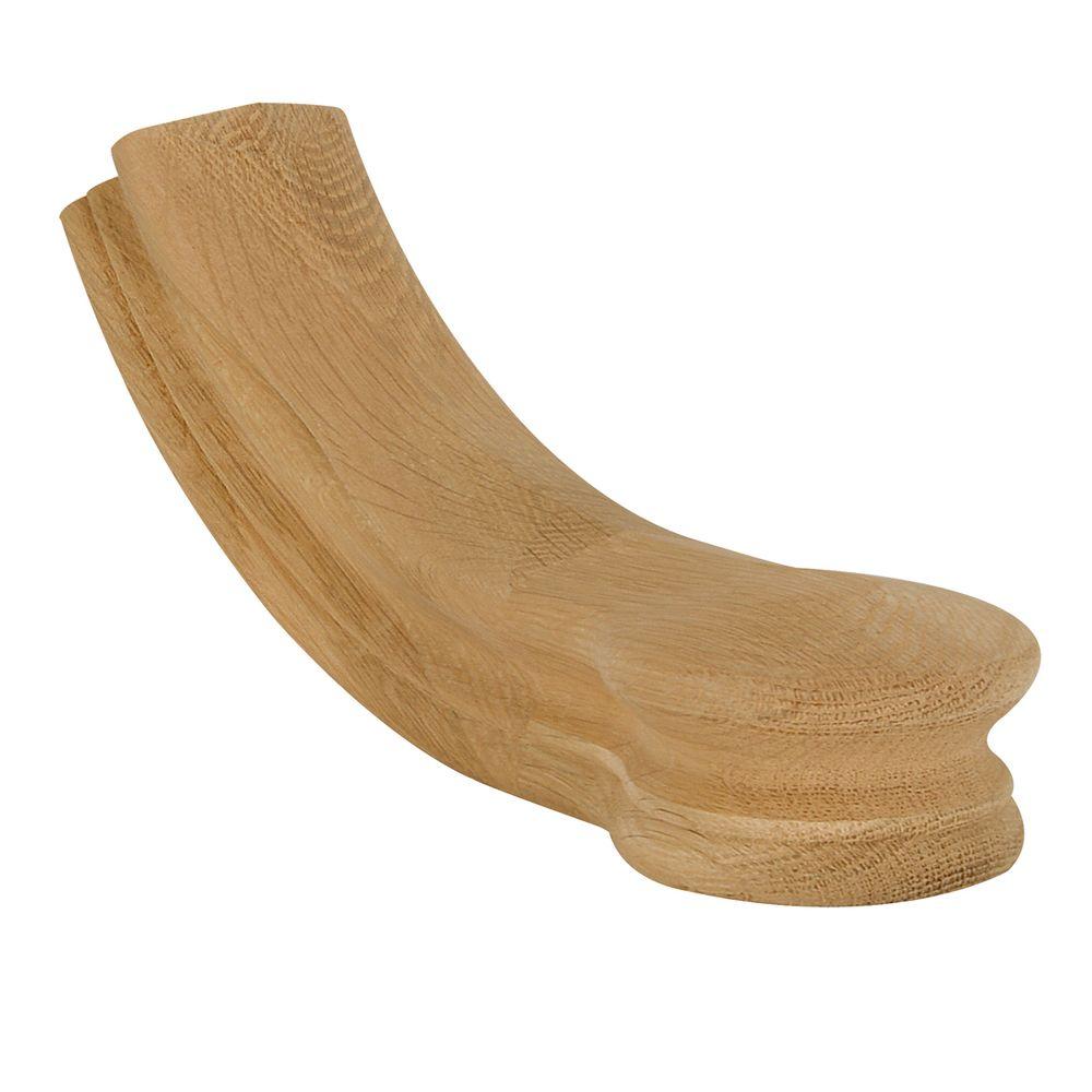 Stair Parts Unfinished Wood White Oak Starting Easing with Cap Handrail