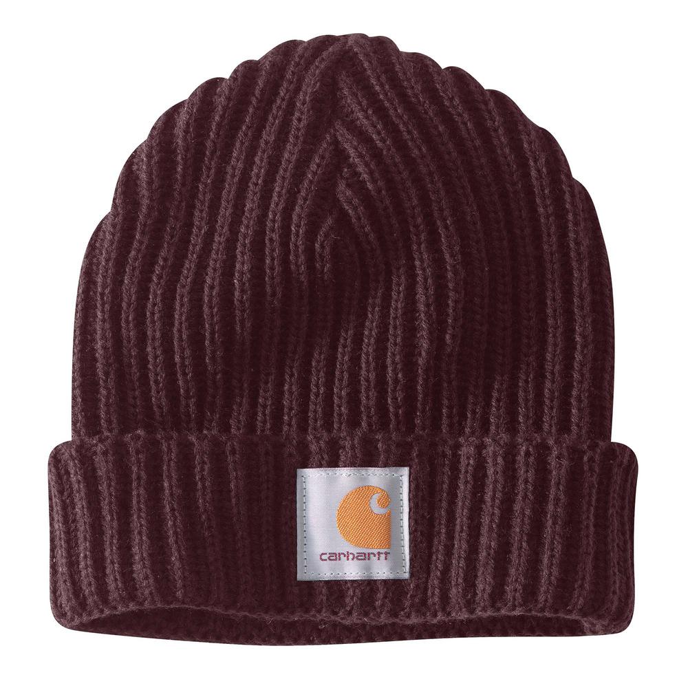 Carhartt Women's OFA Deep Wine Acrylic Rib Knit Acrylic Hat104024643