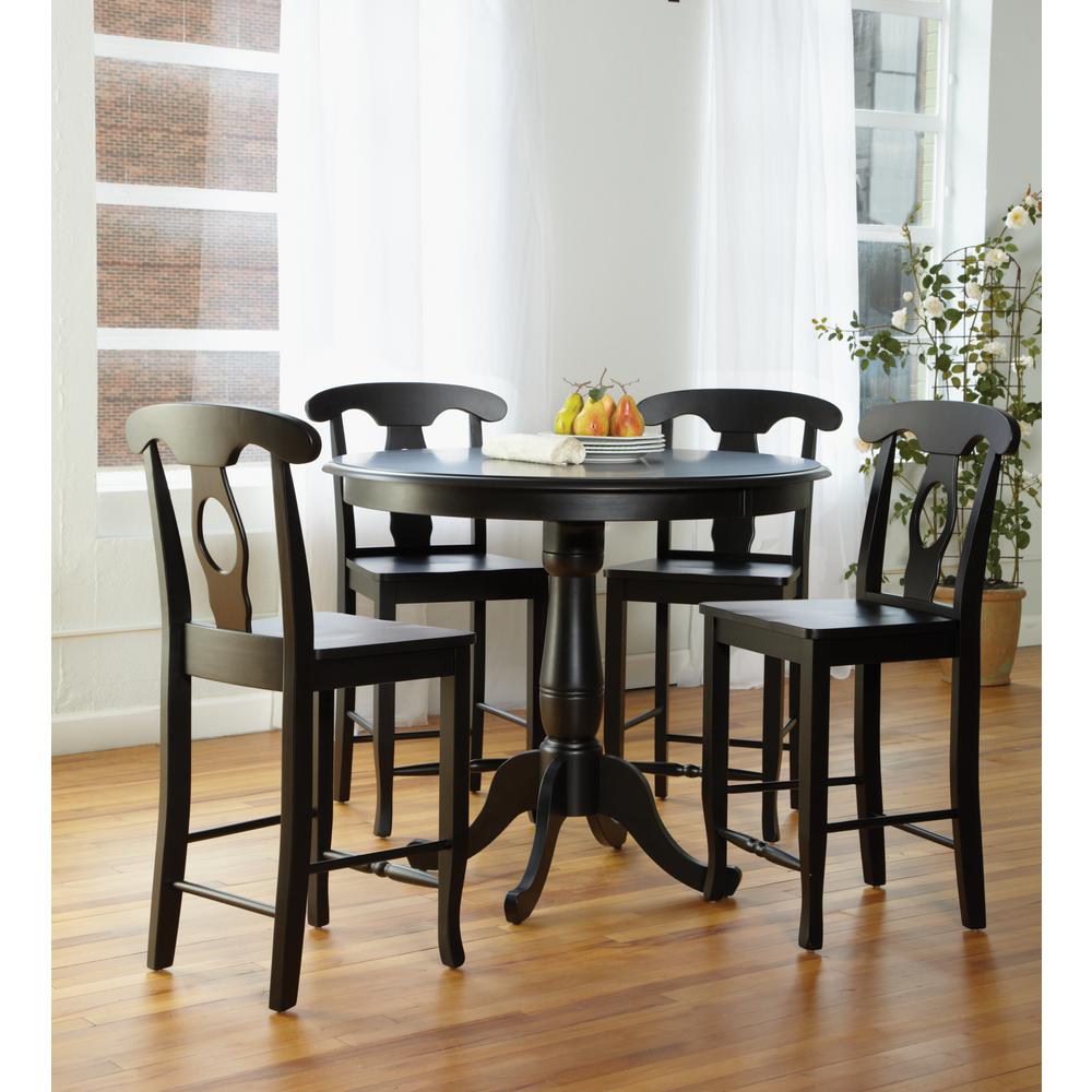 International Concepts Black Skirted Pub/Bar TableK4636RT6B The Home Depot