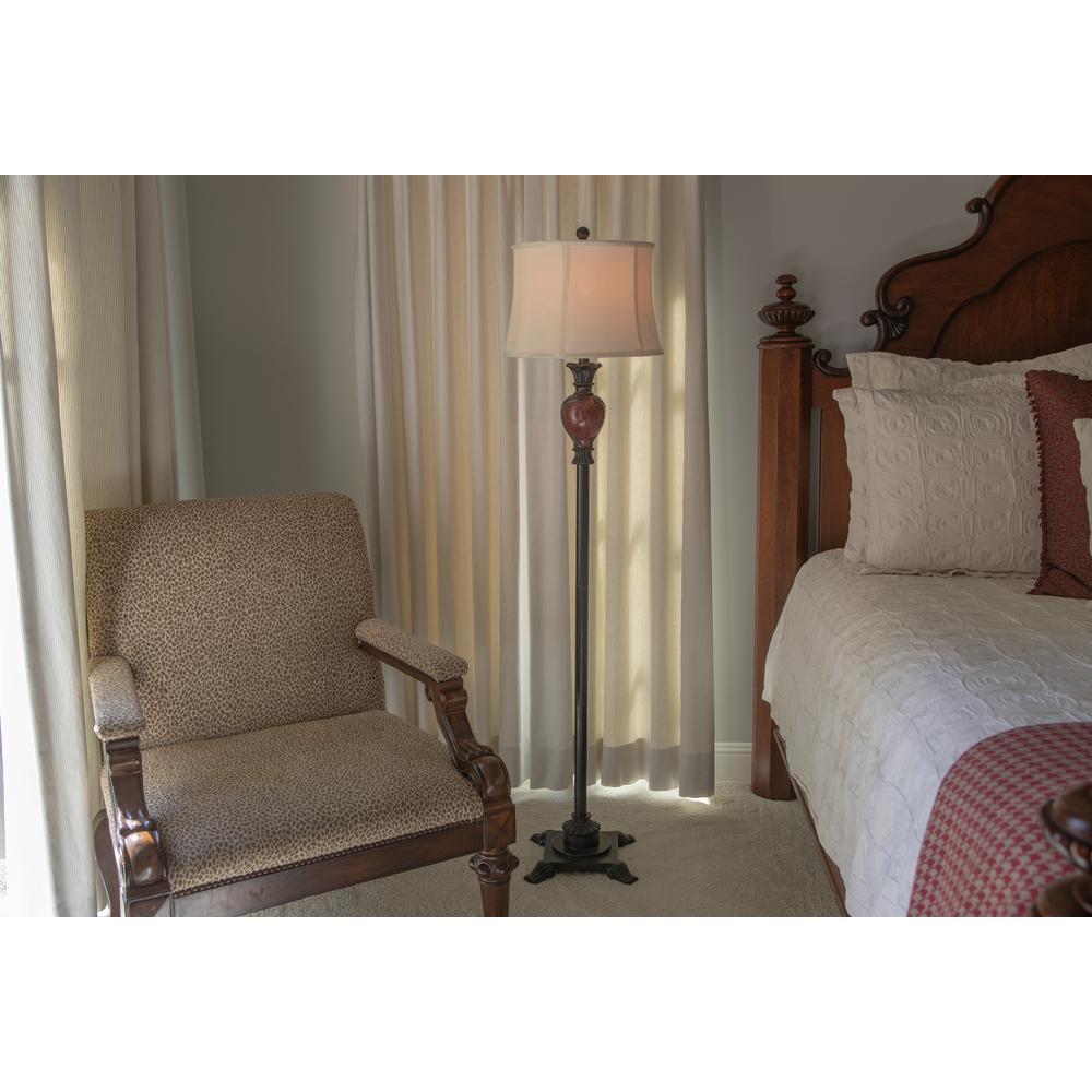 Decor Therapy Louise 16 In Bronze Traditional Carved Floor Lamp With Shade
