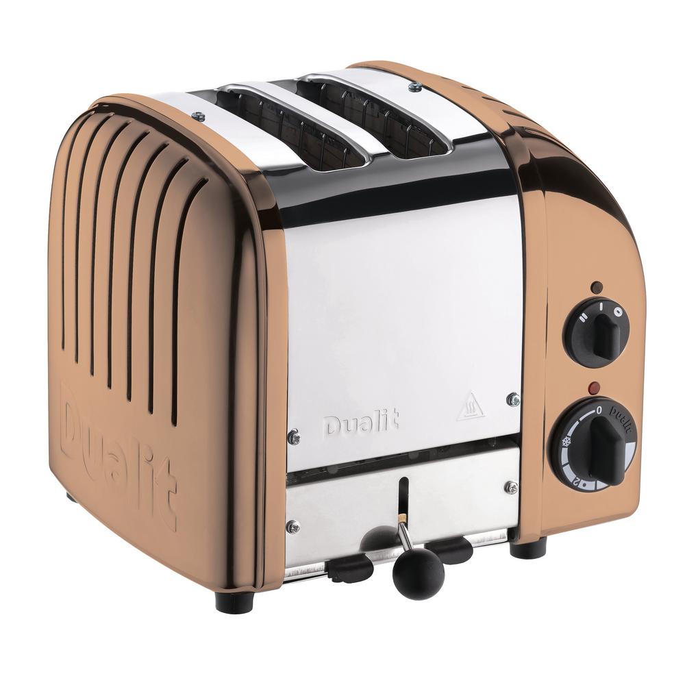 New Gen 2-Slice Copper Wide Slot Toaster with Crumb Tray